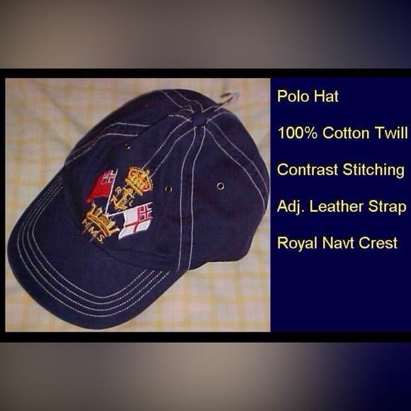 Polo Ralph Lauren Other - Polo Ralph Lauren Navy crested Hat with Embroidered Flags